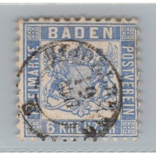 ALEMANIA 1862 ESTADO DE BADEN Yv 18 MUY LINDO SELLO 30 EUROS